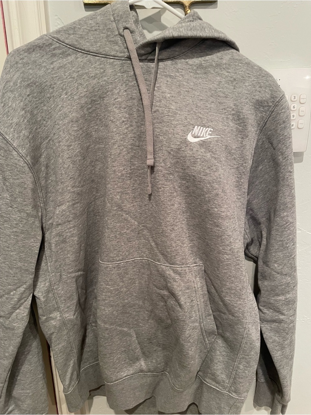 Nike Gray Pullover Hoodie with White Swoosh